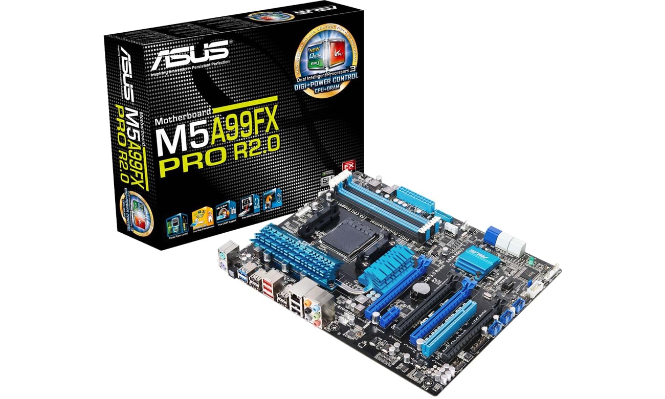 ASUS M5A99FX PRO+CPU FX8320+メモリ16GBのセット ASUS M5A99FX PRO R2.0 (990FX 4xPCI-E DDR3) - Płyta główna Socket